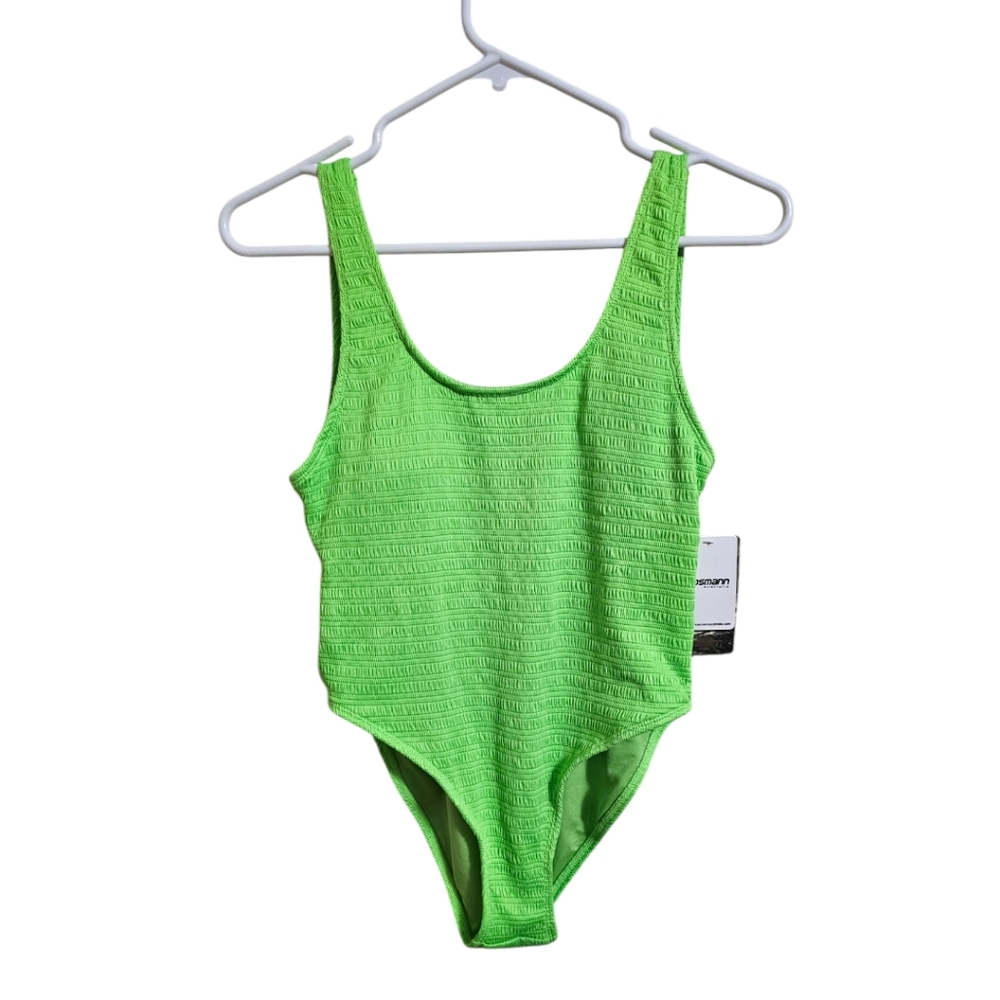 Mosmann Australia Ribbed One Piece Swimsuit Neon Green